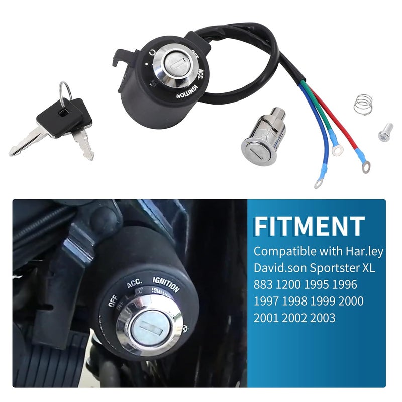 Tektall Ignition Switch Lock Set for Harley Davidson Sportster XL 883 1200 1995-2003 - Image 5